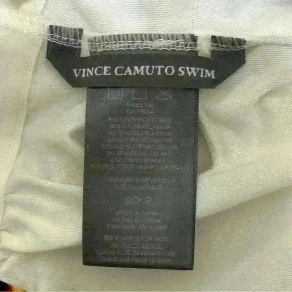 NWT - Vince Camuto Chain Halter Blouson Tankini Top Leopard Print, size S - Picture 6 of 6